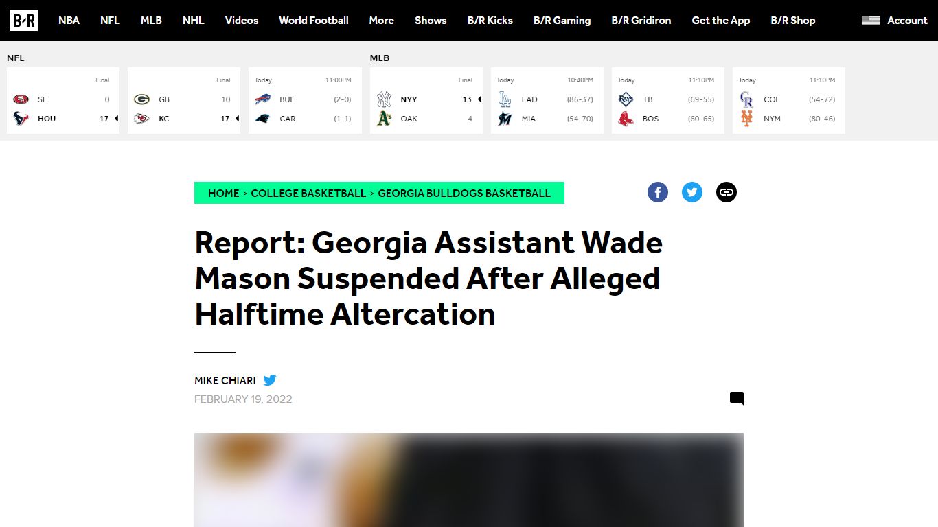 Report: Georgia Assistant Wade Mason Suspended After Alleged Halftime ...